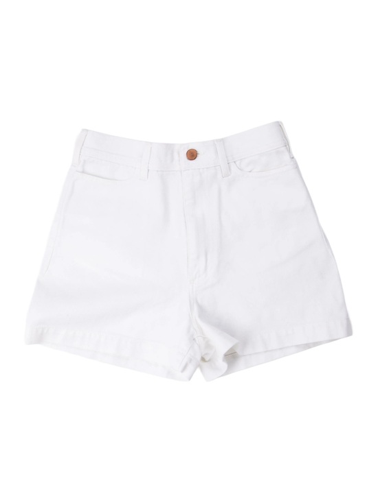 goop Pants - G. Label by goop The Polished Jean Shorts High Waist White Denim